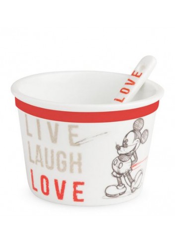 Coppetta gelato con cucchiaino Mickey Ø 9 cm Rosso PWM92LL/1S Live Laugh Love Egan