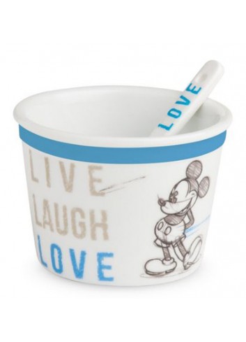 Coppetta gelato con cucchiaino Mickey Ø 9 cm Blu PWM92LL/1B Live Laugh Love Egan