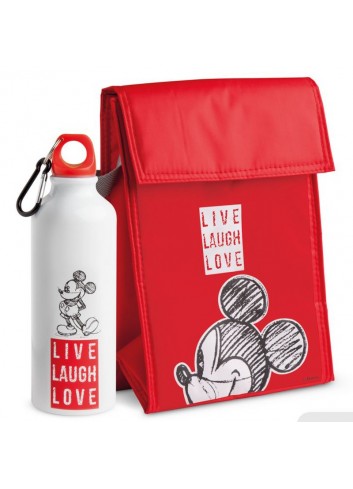 Set Borraccia e Borsa termica Mickey Rosso PWMSETLL/6 Live Laugh Love Egan