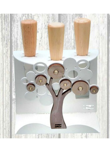 Portacoltellini Albero Life in metallo e legno + 3 coltellini LCA-PC Serie Life Casa Negò