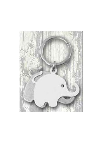 Portachiavi doppio in metallo bianco + silver Elefante PC-49 Serie Portachiavi 019 Negò