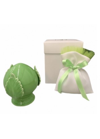 Pigna verde in porcellana con sacchetto  b4001+a7 Ad Emozioni