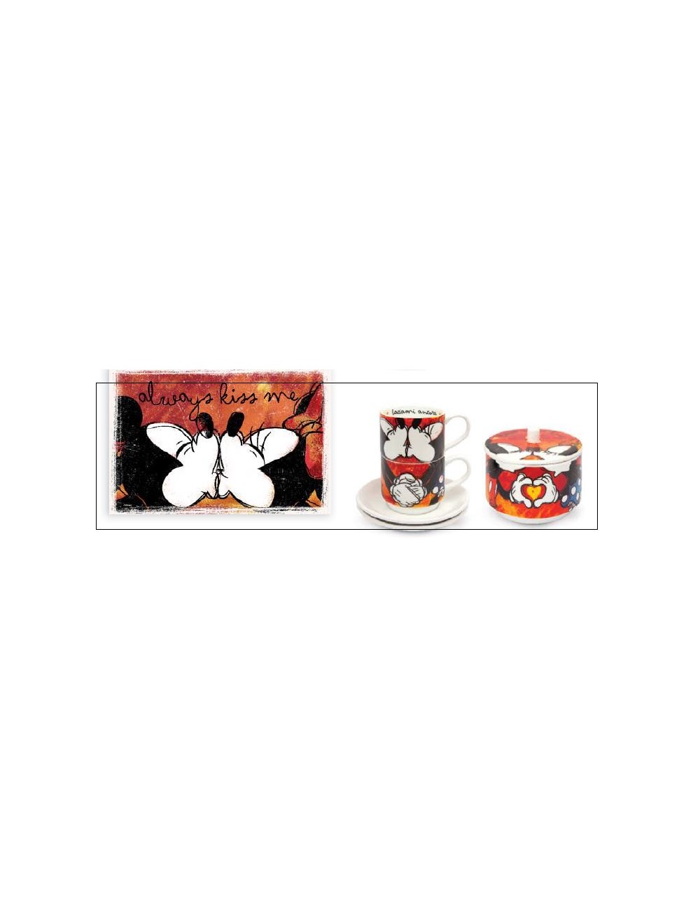 Set 2 tazzine caffe' con zuccheriera e tovaglietta WMSET/19 Disney Love  Sweet Love Egan