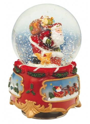 Carillon Palla di neve con Babbo Natale