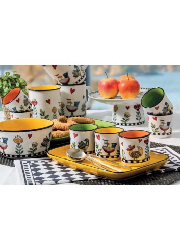 Set 2 Tazze Caffè - Zuccheriera Le Casette Gialla 192026-Egan