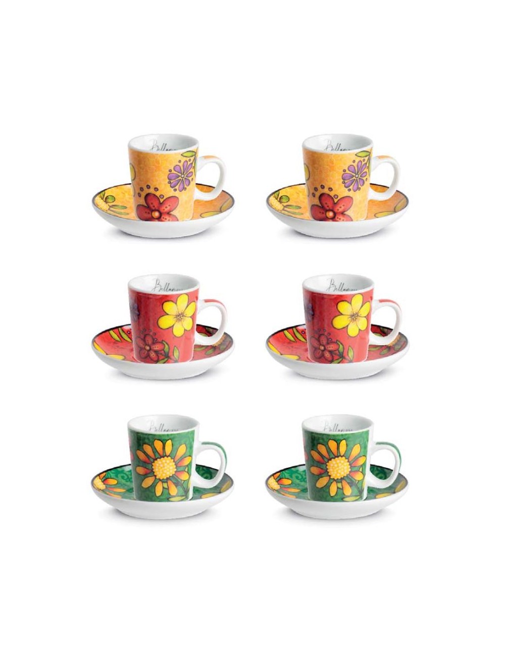 Set 2 Tazze Caffe' Bellamore Rosso Ml 100