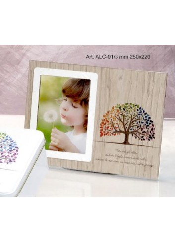 Portafoto legno con scatola in latta ALC-01/3 Serie Family Lovely Negò