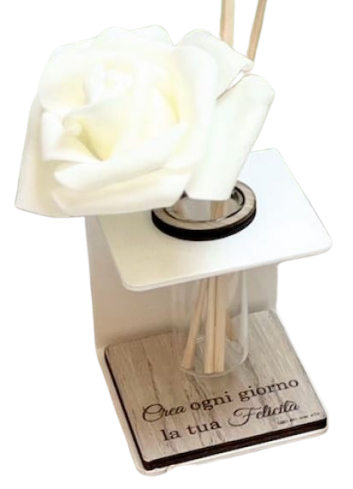 Profumatore con fiore bianco Bar-01 Serie Barbara Negò