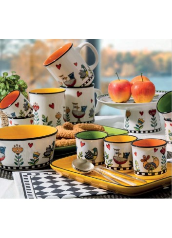 Set 6 cucchiaini in acciaio e ceramica Cocoricò 228087 Egan