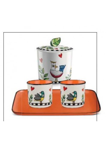 Set vassoio 2 bicchierini e zuccheriera Cocoricò 228095 Egan