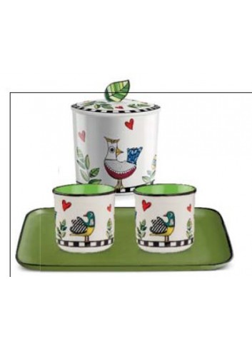 Set vassoio 2 bicchierini e zuccheriera Cocoricò 228096 Egan