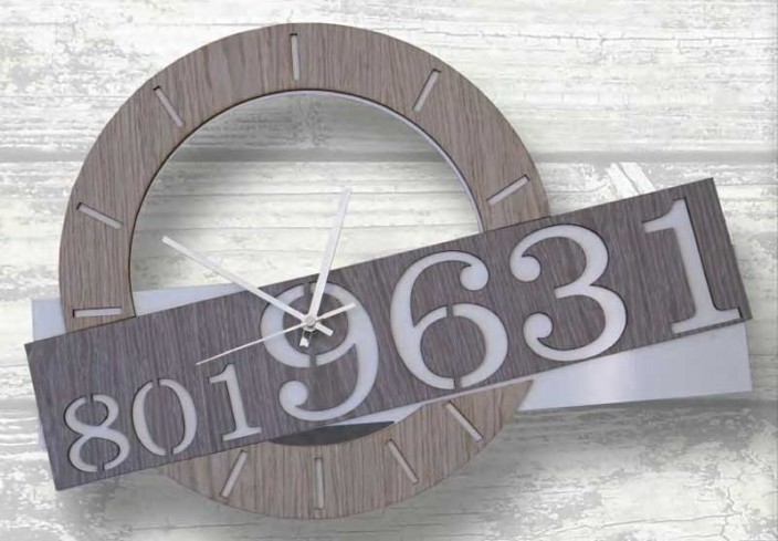 Orologio in metallo bianco e legno LAB-49 Label Negò