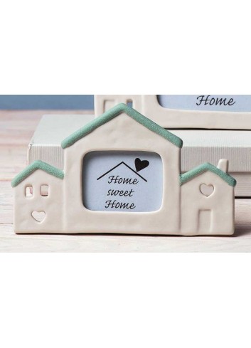 Cornice casa piccola in porcellana verde A1807 Home sweet home Ad Emozioni